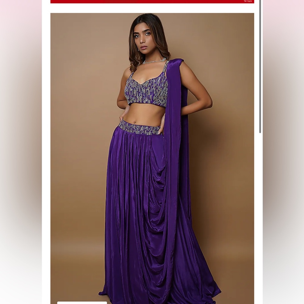 BEAUTIFUL PURPLE LEHENGA/SAREE SET